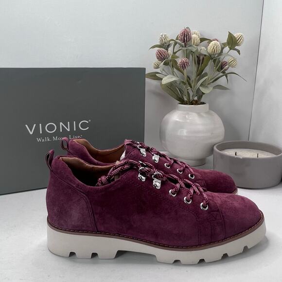 Vionic Ballari Suede Lace-Up Oxfords Loafer Shoes Shiraz Women’s 6.5W Tried On